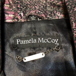 Pamela McCoy Fitted Leather Jacket Python Style